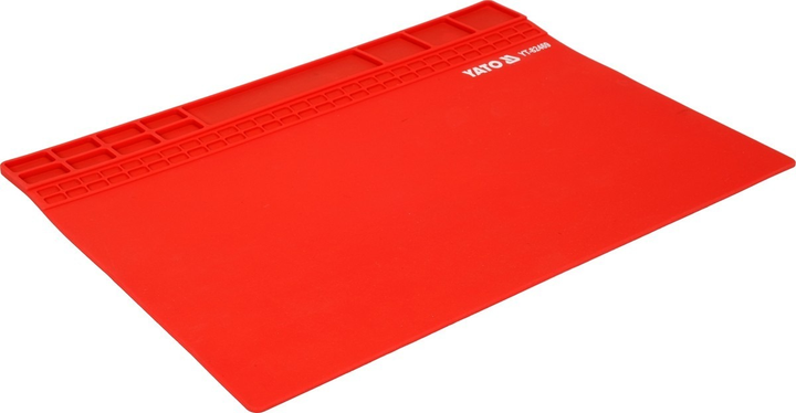 Mata do lutowania YATO z silikonu odpornego na temperaturę do 500°C 400 x 300 x 3 mm taśma magnetyczna 395 x 57 mm (YT-82469) (5906083072086) - obraz 1