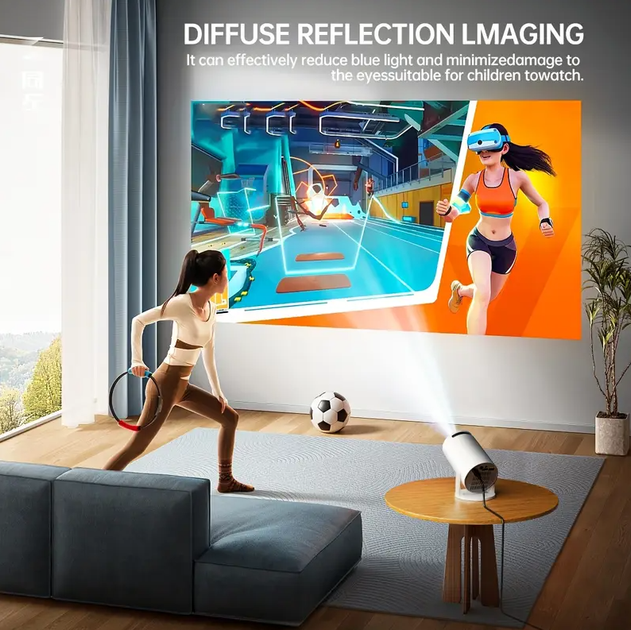 Домашний компактный мультимедийный проектор с поддержкой 3D HDMI USB Type-C HY300X - изображение 5