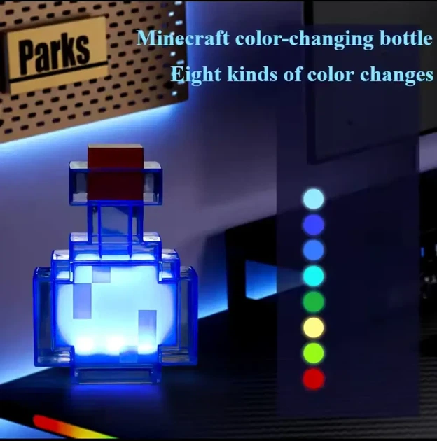 Нічник Майнкрафт Зельє Minecraft Potion Bottle лампа LED світлодіодний світильник іграшка, що змінює колір - Фото 1 Нічник Майнкрафт Зельє Minecraft Potion Bottle лампа LED світлодіодний світильник іграшка, що змінює колір - изображение 1
