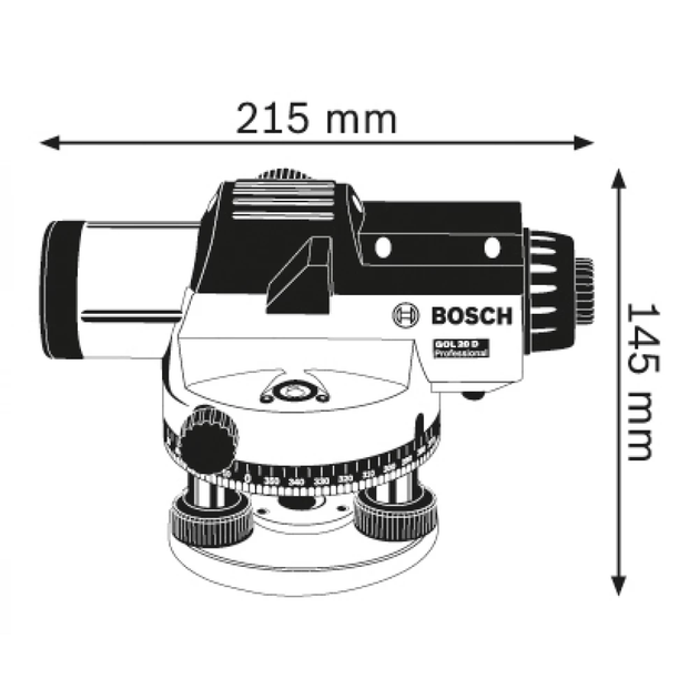 Профессиональный оптический нивелир Bosch Professional GOL 32 D : 120 м, 32 х зум, кейс - изображение 4