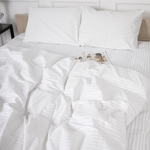 Акція на Підковдра MirSon Бязь 17-0605 Stripe White 200х220 см від Rozetka