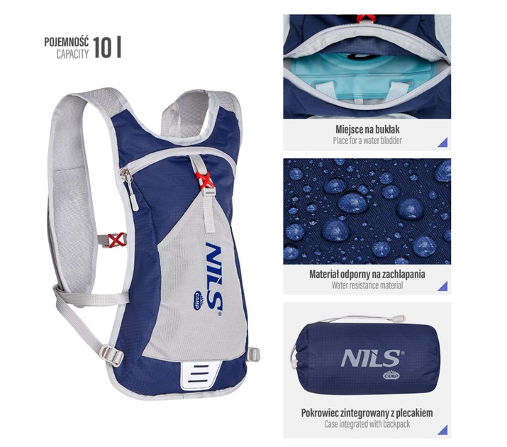 Plecak biegowy Nils Camp Tripper NC1708 10L Niebieski (5907695546385) - obraz 8
