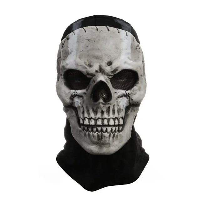 Маска балаклава призрак череп с челюстью Ghost Call of Duty PRO черная латекс One Size - изображение 4