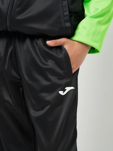 Подростковый спортивный костюм (толстовка + штаны) для мальчика Joma Academy IV 101966.117 153-164 см (XS) Черный/Салатовый (8424309450649) - изображение 6