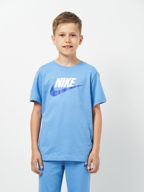 Детская футболка для мальчика Nike K Nsw Tee Futura Hbr FZ5178-410 128-137 см Голубая (197602709964) 