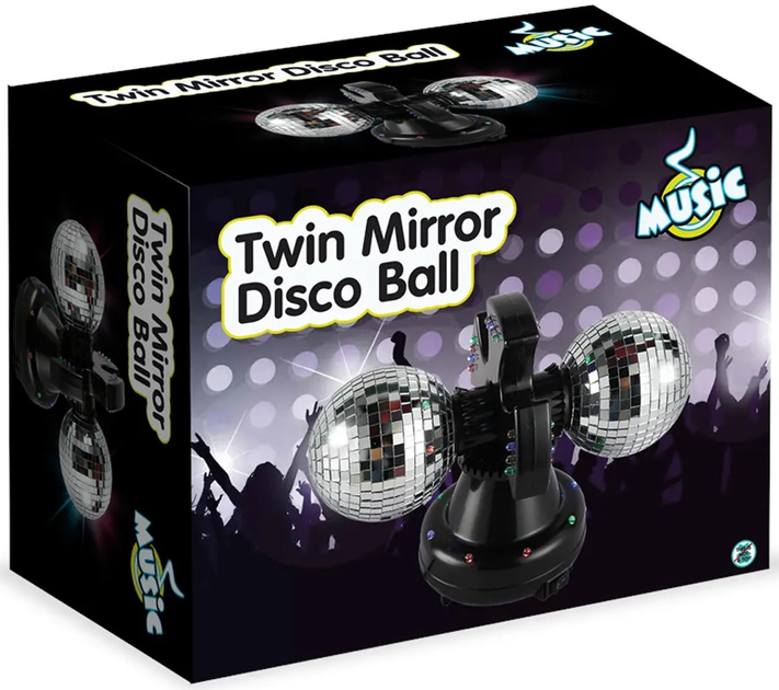 Podwojna lustrzana kula dyskotekowa Music Twin Mirror Ball (5744000780610) (955555910413432) - Outlet - obraz 2