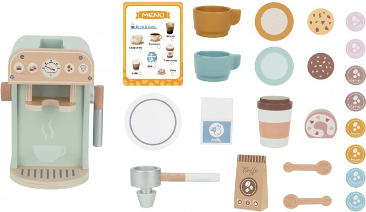 Zestaw do kawy Tooky Toy Wooden Coffee Maker Barista Coffee Machine (6972633377931) (955555907254658) - Outlet - obraz 2