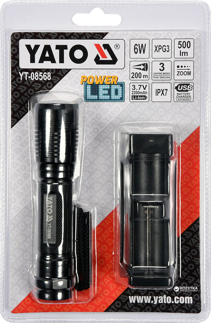 Ліхтар LED YATO акумуляторний 6 Вт (YT-08568) - зображення 6