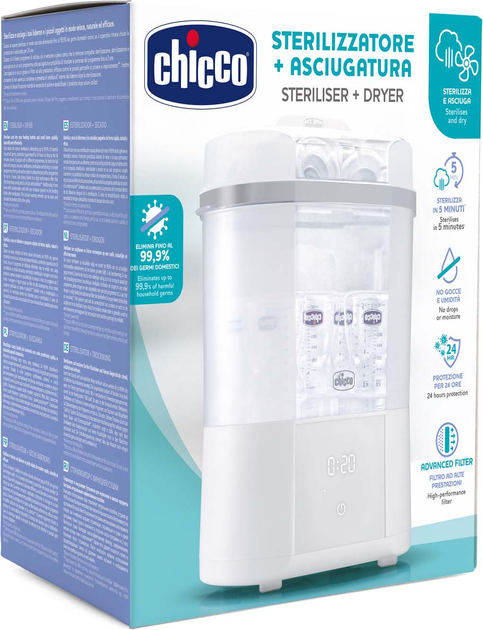 Sterylizator Chicco All-In-One parowy z suszarką (8058664129577) - obraz 2