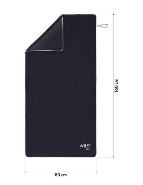 Ręcznik NILS AQUA NAR14 z  mikrofibry frotte 160 x 80 cm Czarny (5908261680120) - obraz 7