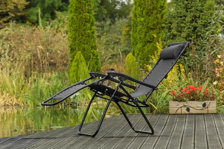 Садовое Кресло Шезлонг до 120 кг Cкладной Шезлонг для Дачи Zero Gravity XXL - изображение 3