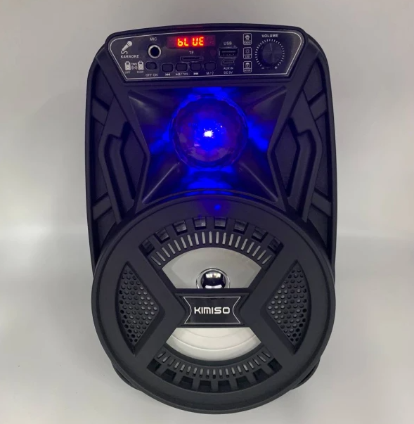 Портативна акустична колонка Kimiso QS-3603 (6.5") з мікрофоном та світломузикою Для iPOD, iPhone, Android, iPAD, смартфонів, мобільних телефонів, плеєрів, відпочинку на природі - зображення 4