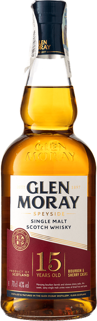 Виски Glen Moray 15 yo 0.7 л 40% в подарочной коробке