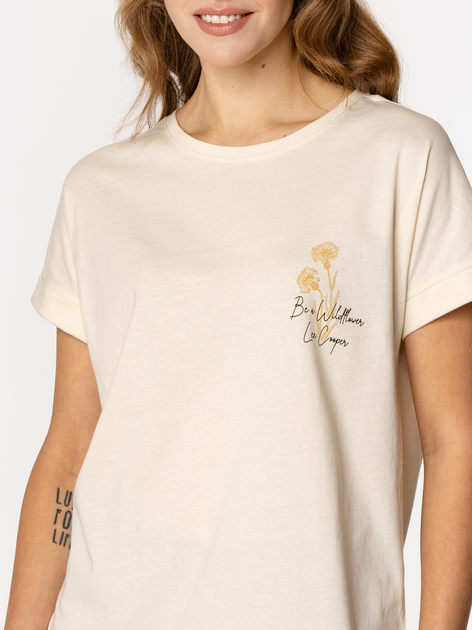 T-shirt damski Lee Cooper Wildflower-1160 M Jasnożółty (5905991729020) - obraz 3