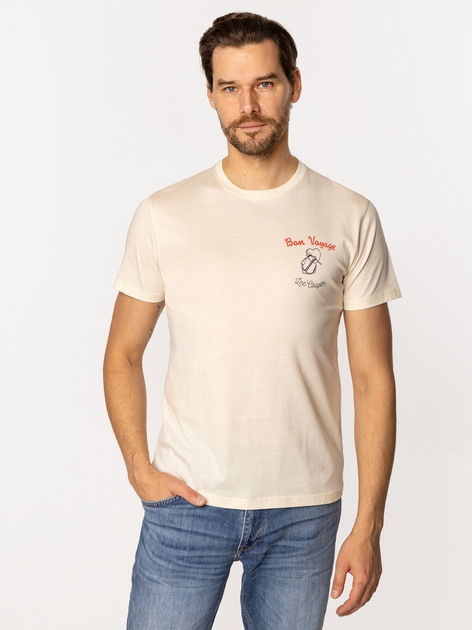 Футболка бавовняна довга чоловіча Lee Cooper Bon Voyage-1145 L Світло-жовта (5905991728016) - зображення 1