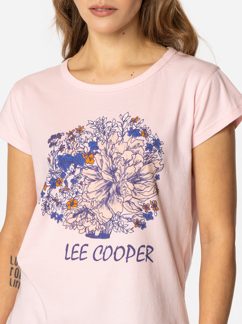 T-shirt damski z nadrukiem Lee Cooper Bouquet-1160 L Różowy (5905991728214) - obraz 4