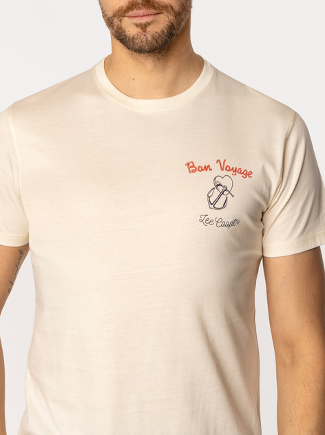T-shirt męski bawełniany Lee Cooper Bon Voyage-1145 M Jasnożółty (5905991728009) - obraz 4