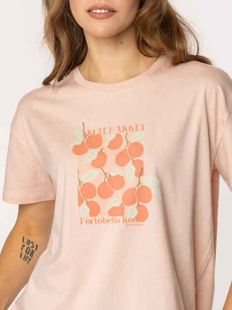 T-shirt damski z nadrukiem Lee Cooper Cherry-1145 L Brzoskwiniowy (5905991729259) - obraz 4