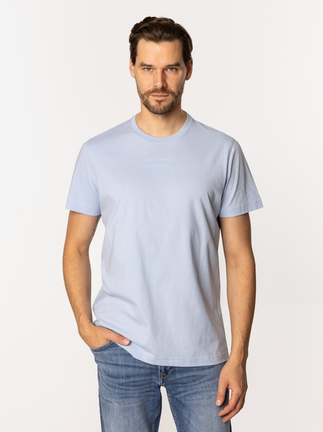 Футболка бавовняна довга чоловіча Lee Cooper Classic-1160 M Блакитна (5905991727248) - зображення 3