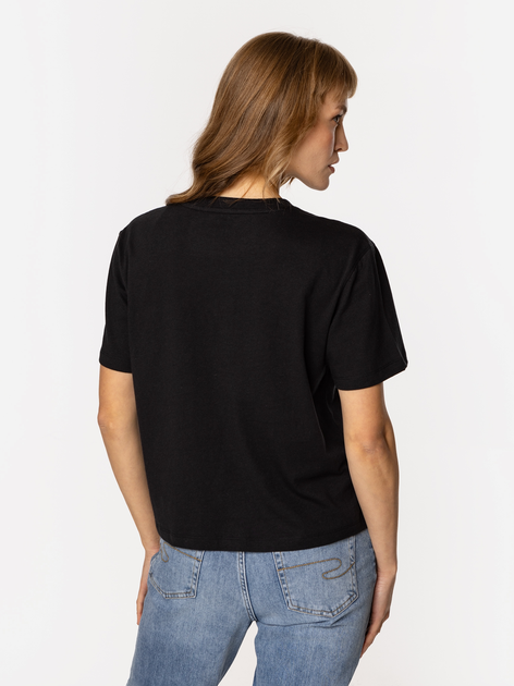 T-shirt damski basic bawełniany Lee Cooper Cropped-8515 S Czarny (5905991728801) - obraz 2