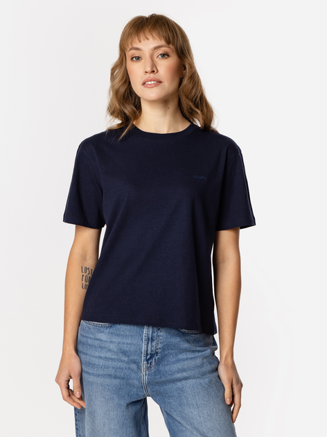 T-shirt damski basic Lee Cooper Cropped-8515 M Granatowy (5905991728863) - obraz 3