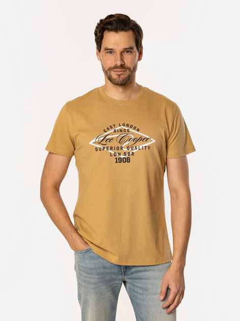T-shirt męski bawełniany Lee Cooper Diamond3-1160 XL Musztardowy (5905991735724) - obraz 1