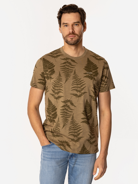 Футболка бавовняна довга чоловіча Lee Cooper Fern-3170 2XL Хакі (5905991727859) - зображення 1