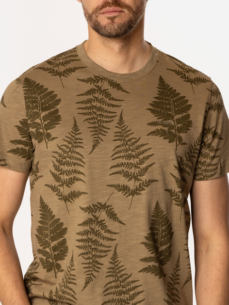 Футболка бавовняна довга чоловіча Lee Cooper Fern-3170 2XL Хакі (5905991727859) - зображення 4