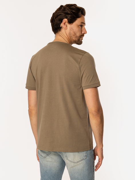 T-shirt męski basic bawełniany Lee Cooper Henley-1160 M Khaki (5905991736608) - obraz 2