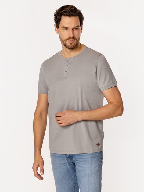 T-shirt męski basic bawełniany Lee Cooper Henley-1160 3XL Szary (5905991736592) - obraz 3