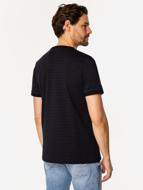 T-shirt męski w paski bawełniany Lee Cooper Henley4-1160 M Czarny (5905991736707) - obraz 2
