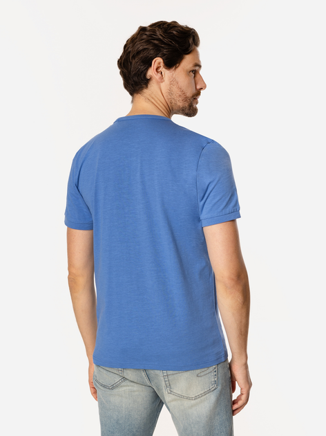 T-shirt męski basic bawełniany Lee Cooper Henley2-1160 2XL Niebieski (5905991736691) - obraz 2