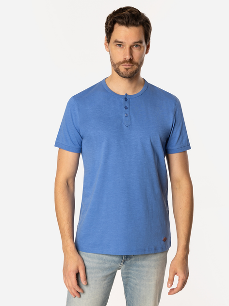 Футболка бавовняна довга чоловіча Lee Cooper Henley2-1160 L Синя (5905991736660) - зображення 3