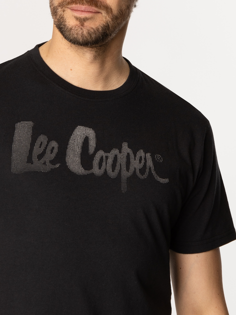 Футболка бавовняна довга чоловіча Lee Cooper Hit2-1160 L Чорна (5905991727354) - зображення 4