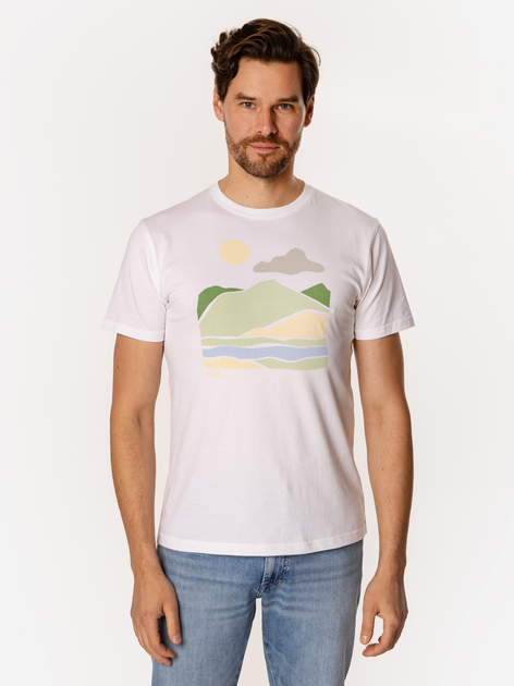 Футболка бавовняна довга чоловіча Lee Cooper Landscape-1145 2XL Біла (5905991727606) - зображення 3