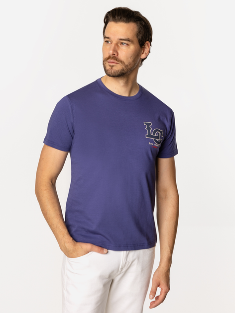 T-shirt męski bawełniany Lee Cooper Letters-1145 2XL Fioletowy (5905991727934) - obraz 1