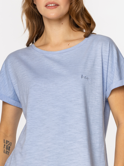 Футболка бавовняна жіноча Lee Cooper Lydia-8317 S Блакитна (5905991728528) - зображення 4