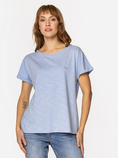 Футболка бавовняна жіноча Lee Cooper Lydia-8317 M Блакитна (5905991728542) - зображення 3