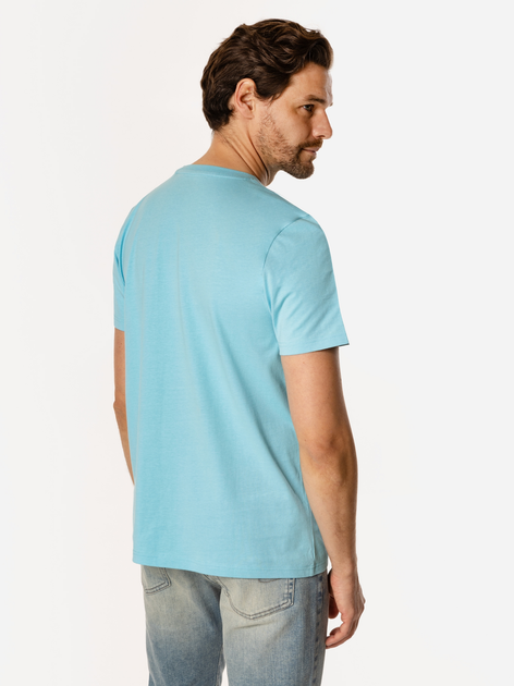 Футболка бавовняна довга чоловіча Lee Cooper Obutch-875 2XL Блакитна (5905991736356) - зображення 2