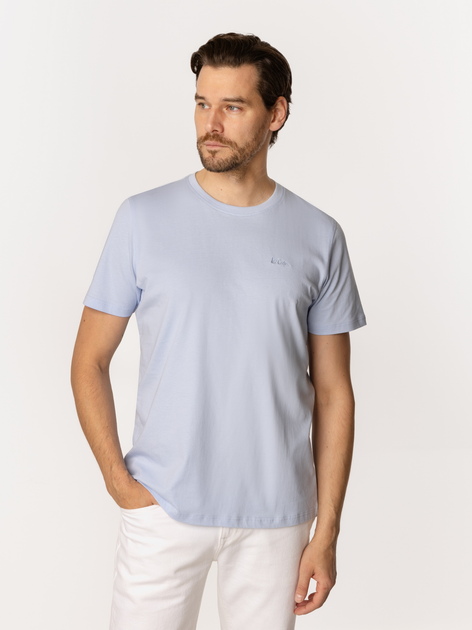 Футболка бавовняна довга чоловіча Lee Cooper Obutch-875 XL Світло-блакитна (5905991736172) - зображення 1