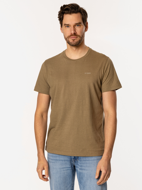 Футболка бавовняна довга чоловіча Lee Cooper Oslo-8515 XL Хакі (5905991728146) - зображення 1
