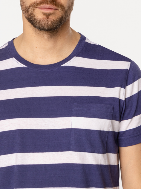 T-shirt męski w paski bawełniany Lee Cooper Pocket3-8515 L Fioletowy (5905991728054) - obraz 3
