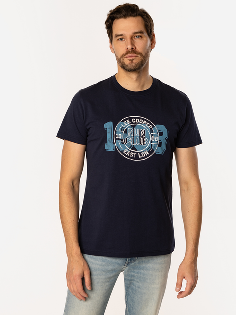 T-shirt męski z nadrukiem bawełniany Lee Cooper Run Club-1160 2XL Czarny (5905991735687) - obraz 1