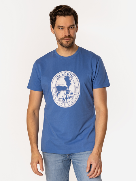 T-shirt męski z nadrukiem bawełniany Lee Cooper Sail-1160 2XL Niebieski (5905991735595) - obraz 1