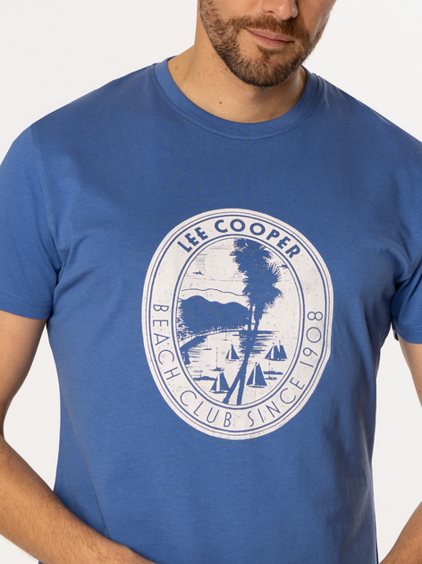 T-shirt męski z nadrukiem bawełniany Lee Cooper Sail-1160 S Niebieski (5905991735557) - obraz 3