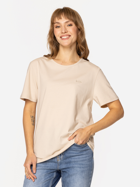 T-shirt damski basic bawełniany Lee Cooper Sia-9505 S Brzoskwiniowy (5905991736837) - obraz 1