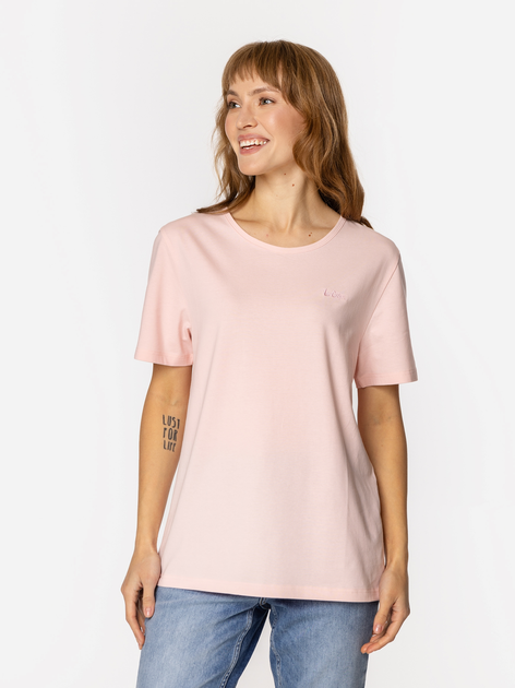 Футболка бавовняна жіноча Lee Cooper Sia-9505 L Рожева (5905991736806) - зображення 1
