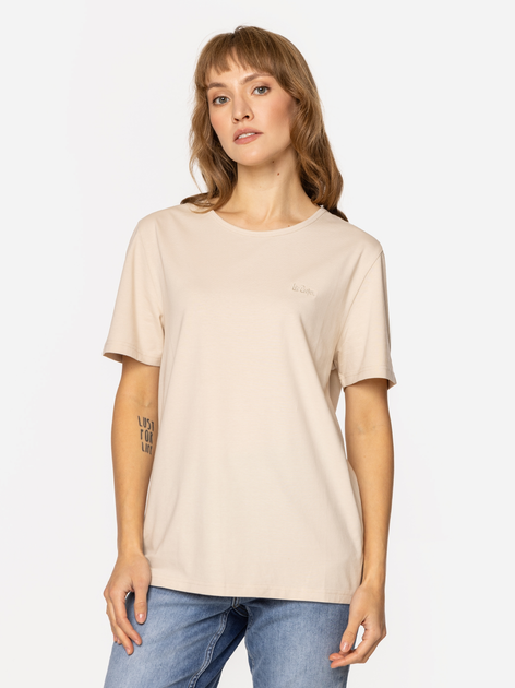 T-shirt damski basic Lee Cooper Sia-9505 S Brzoskwiniowy (5905991736837) - obraz 3