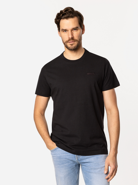 Футболка бавовняна довга чоловіча Lee Cooper Simple-1180 XL Чорна (5905991726951) - зображення 1