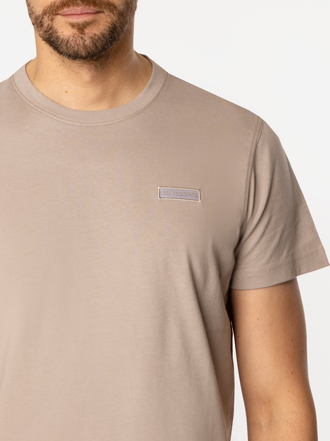 T-shirt męski basic bawełniany Lee Cooper Simple-1180 L Beżowy (5905991726883) - obraz 4